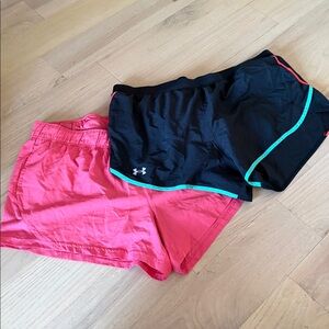Bundle of one Under Armor and one athletic works women’s shorts